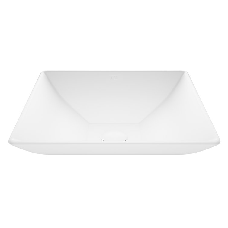 Matte White Square Acrylic Vessel Sink