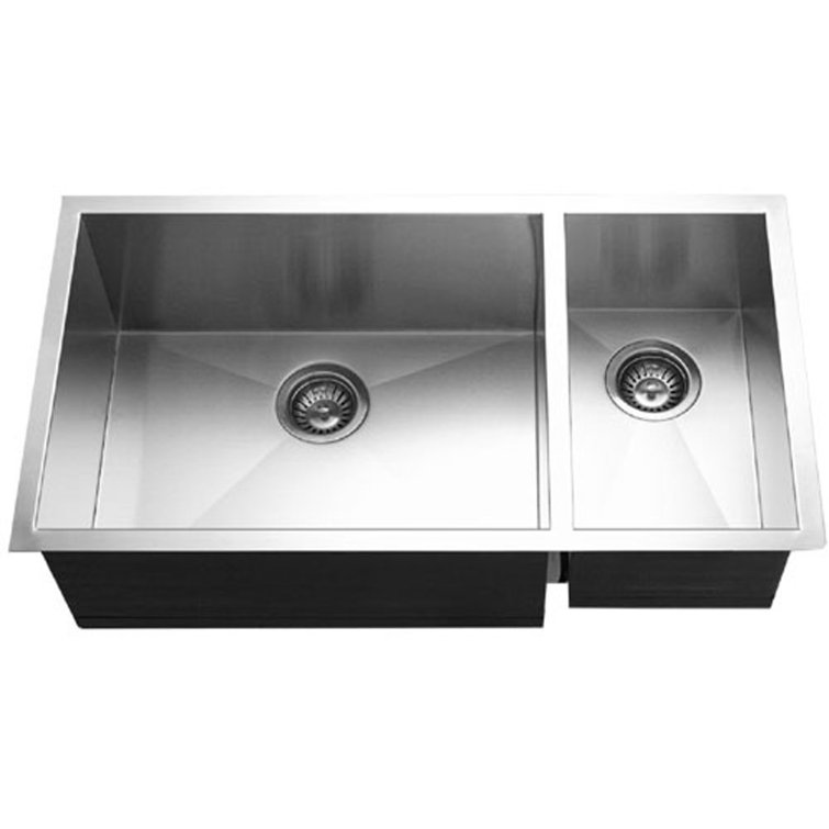 Contempo 33'' Stainless Steel Double Bowl Undermount Kitchen Sink