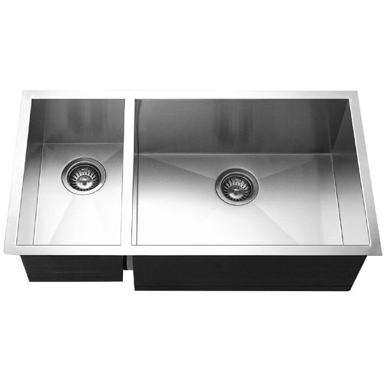 Contempo 33'' Stainless Steel Double Bowl Undermount Kitchen Sink