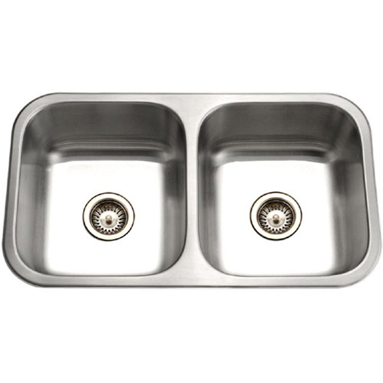 Elite 33'' Stainless Steel Double Bowl Undermount Kitchen Sink