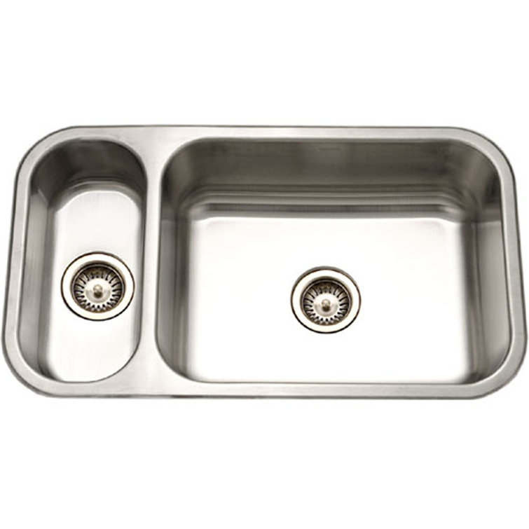 Elite 33'' Stainless Steel Undermount Double Bowl Kitchen Sink