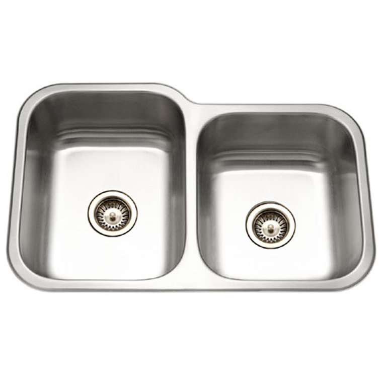 Elite 31.5'' Stainless Steel Undermount Double Bowl Kitchen Sink