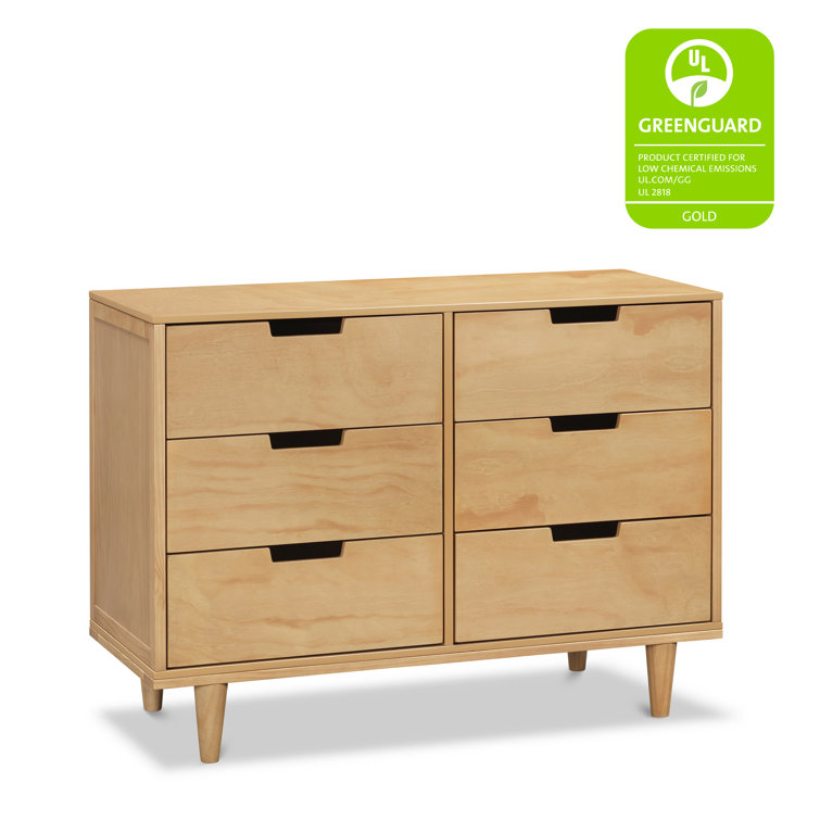 Honey Wood 6-Drawer Double Nursery Dresser