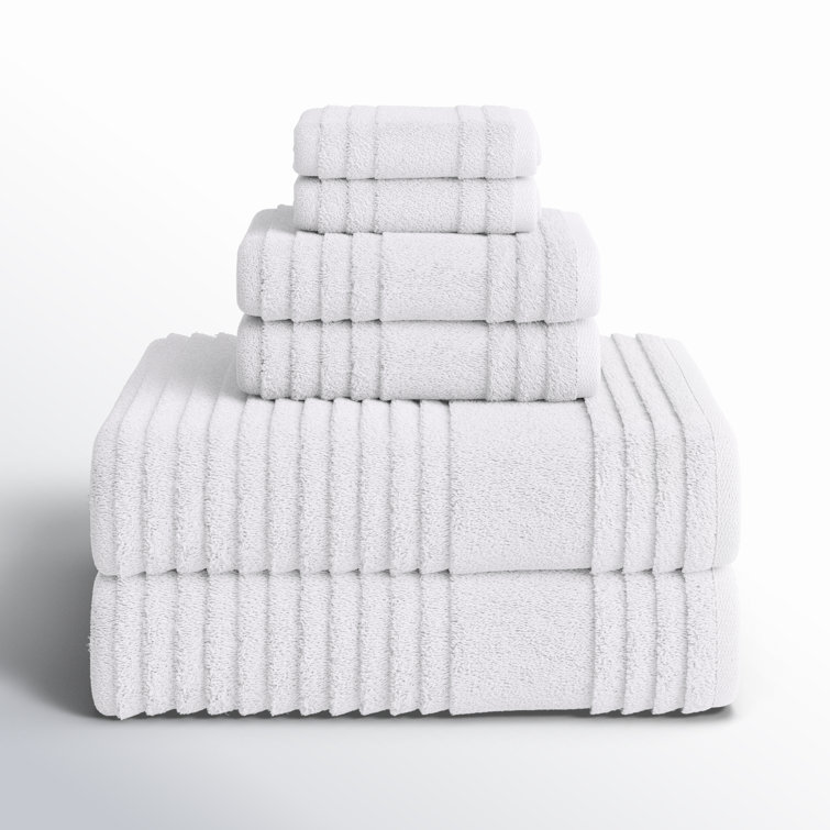 White Turkish Cotton 6-Piece Towel Set