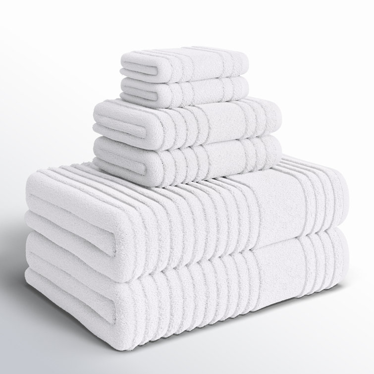White Turkish Cotton 6-Piece Towel Set