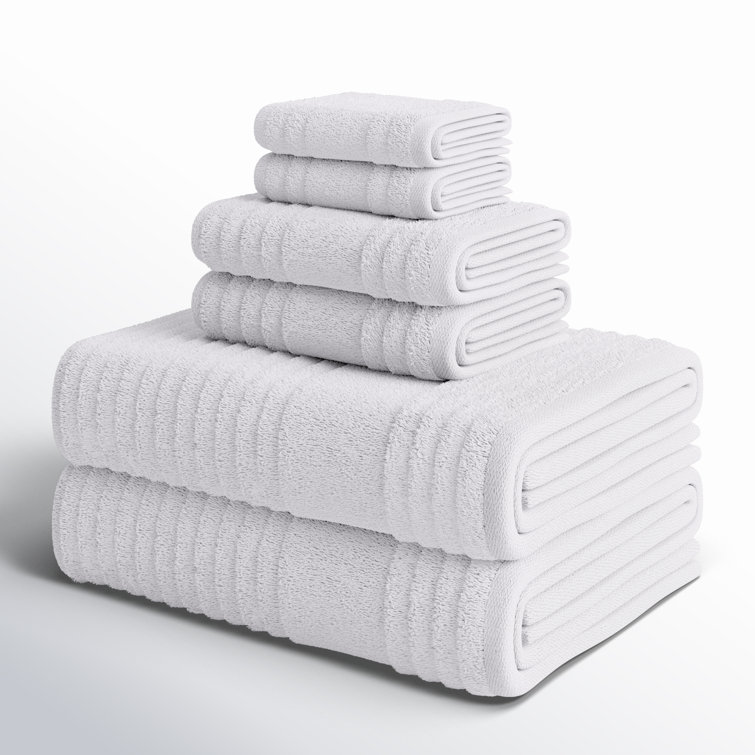 White Turkish Cotton 6-Piece Towel Set