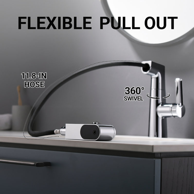 Chrome Single Hole Bathroom Faucet with Lever Handle