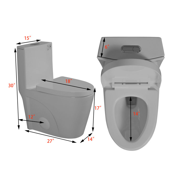 Matte Black Ceramic Elongated One-Piece Dual Flush Toilet