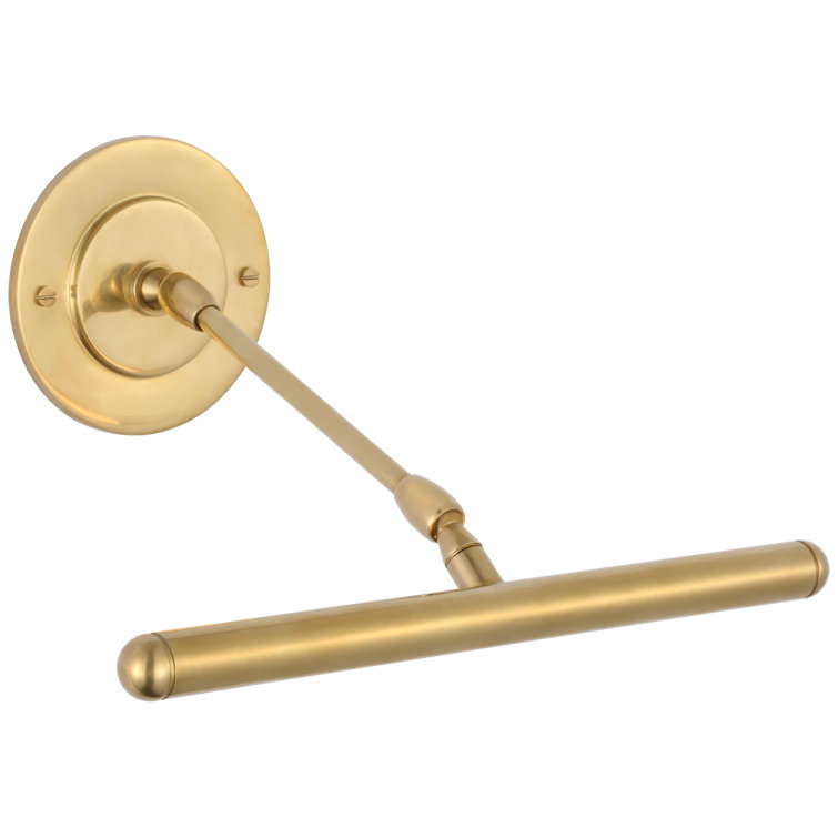 Emery 12" Hand-Rubbed Antique Brass Adjustable Picture Light