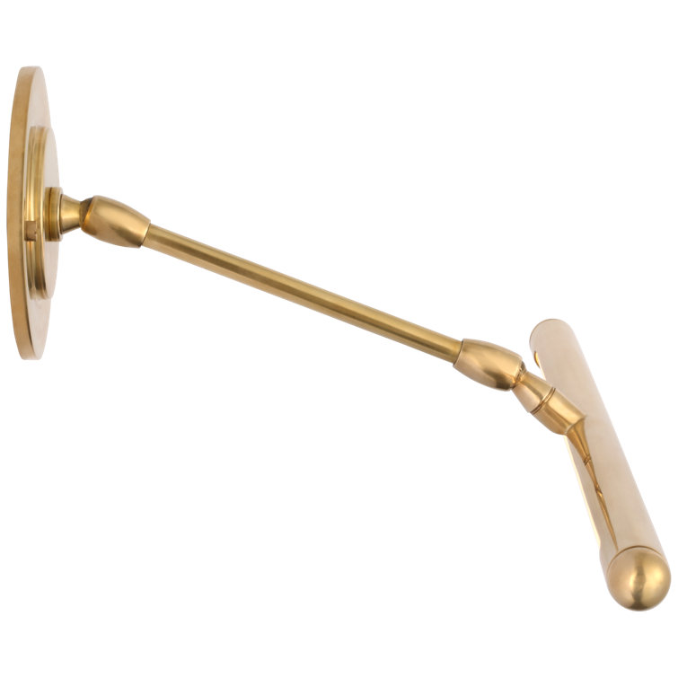 Emery 18-Inch Hand-Rubbed Antique Brass Adjustable Picture Light