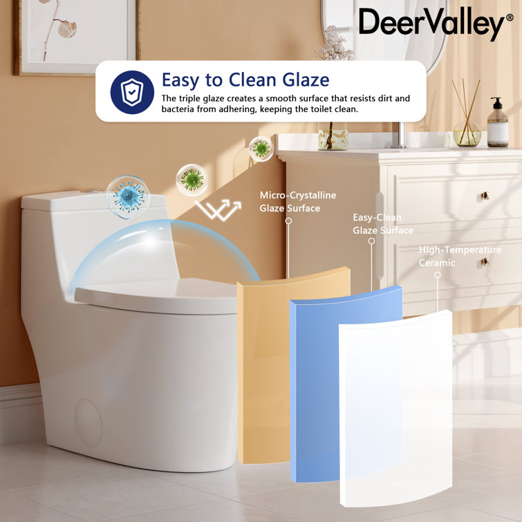 White Elongated Dual-Flush One-Piece Toilet with Silver Button