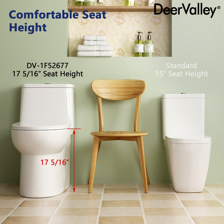 White Ceramic Elongated Dual Flush One-Piece Toilet