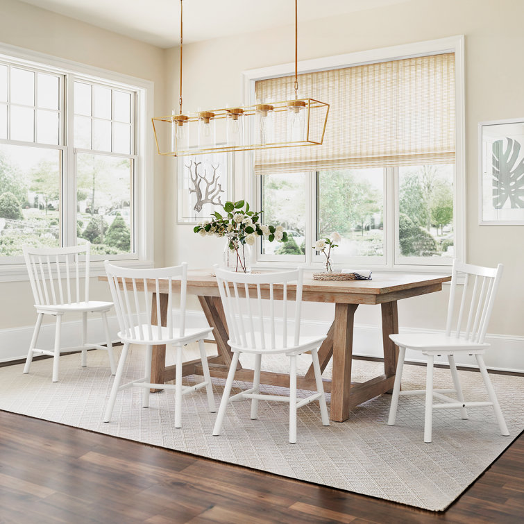 Gracie Oaks Windsor 15.7" Wide Solid Wood Slat Back Dining Chair (Set of 4)