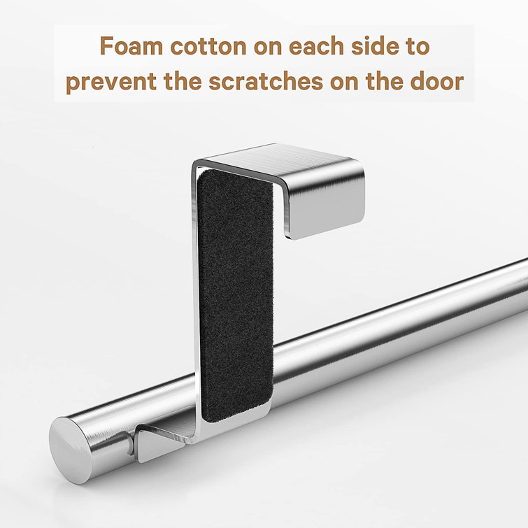 9.25" Silver Stainless Steel Over Cabinet Towel Bar Holders, 2 Pack