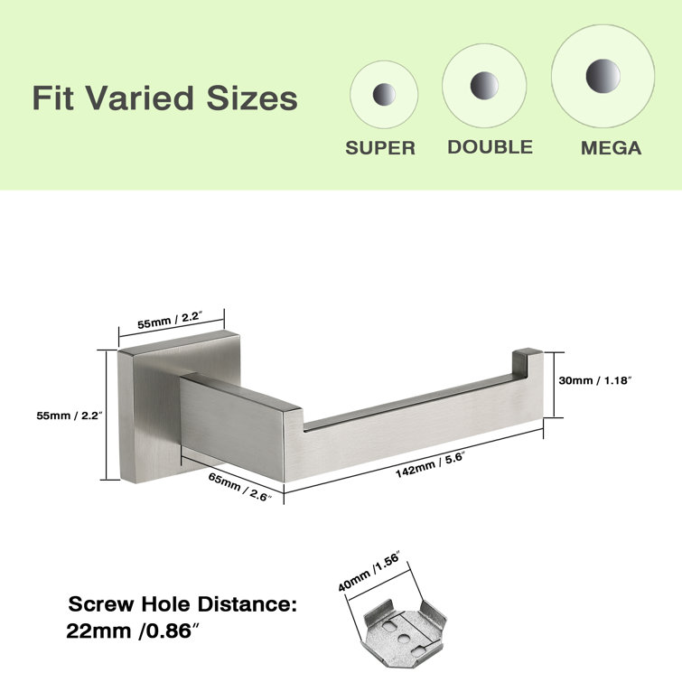 Matte Black Stainless Steel Wall Mounted Toilet Paper Holder