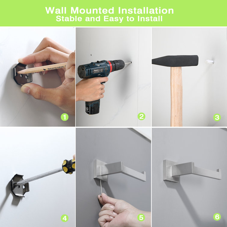 Matte Black Stainless Steel Wall Mounted Toilet Paper Holder