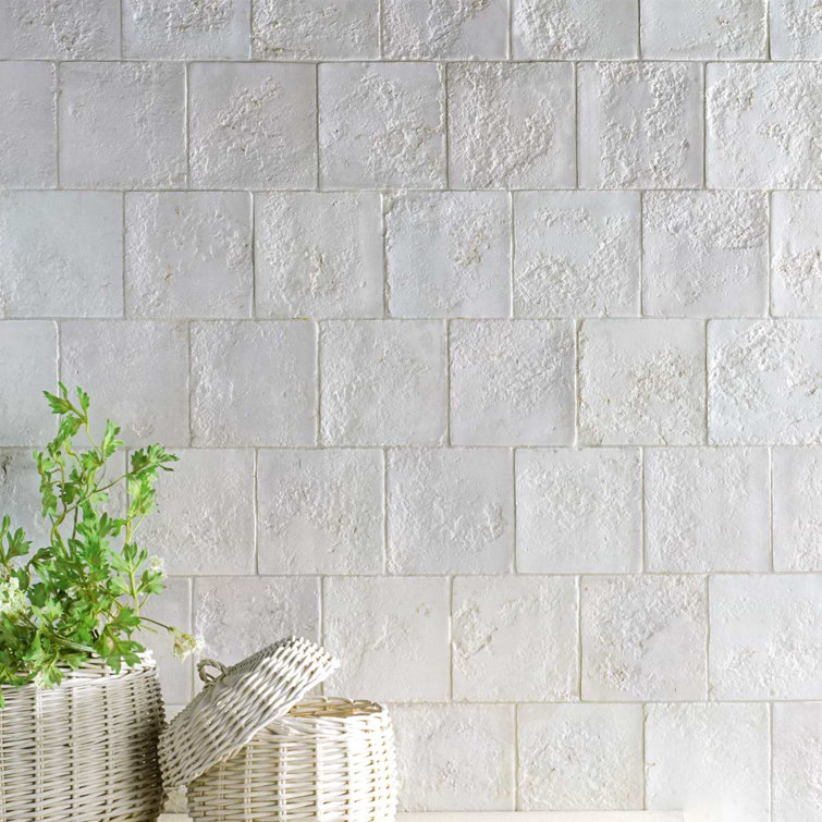 Matte White Textured Ceramic 5x5 Wall Tile