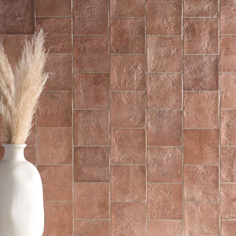 Terracotta Textured Ceramic Wall Tile for Kitchen and Bathroom