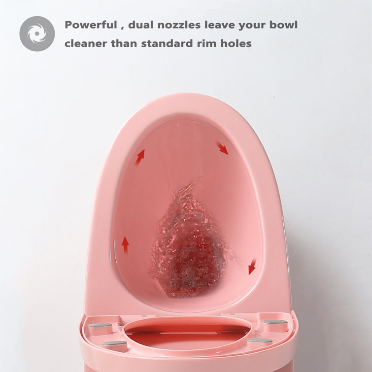 Matte Pink Elongated Dual Flush One-Piece Toilet
