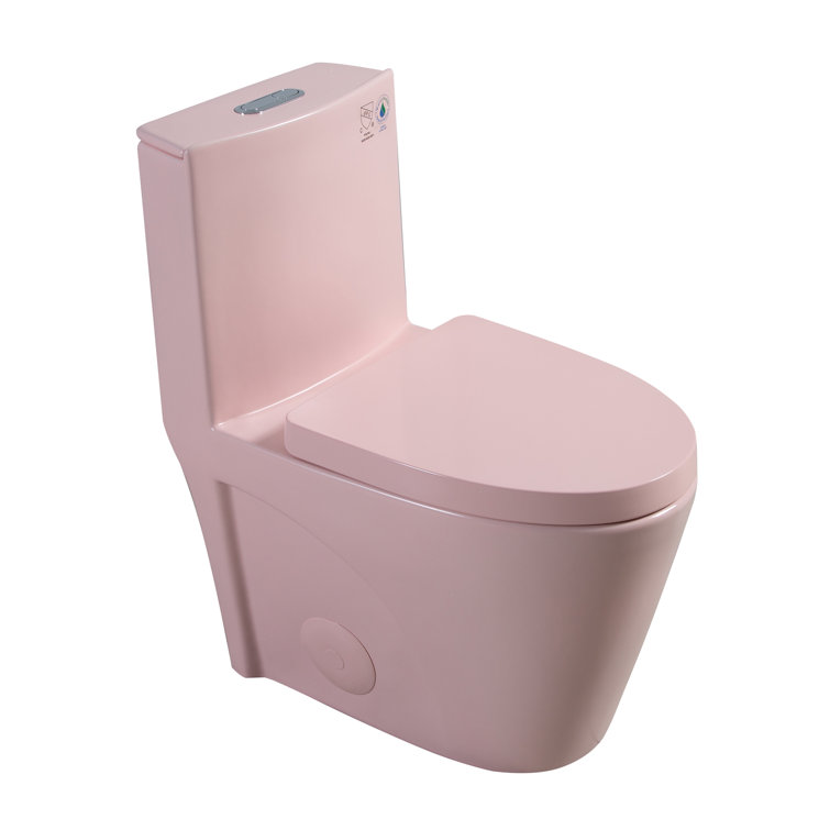 Matte Pink Elongated Dual Flush One-Piece Toilet