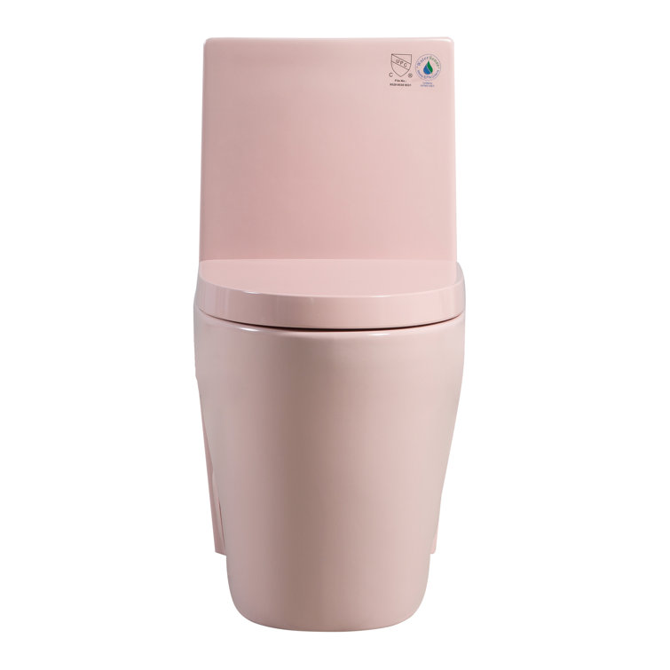 Matte Pink Elongated Dual Flush One-Piece Toilet