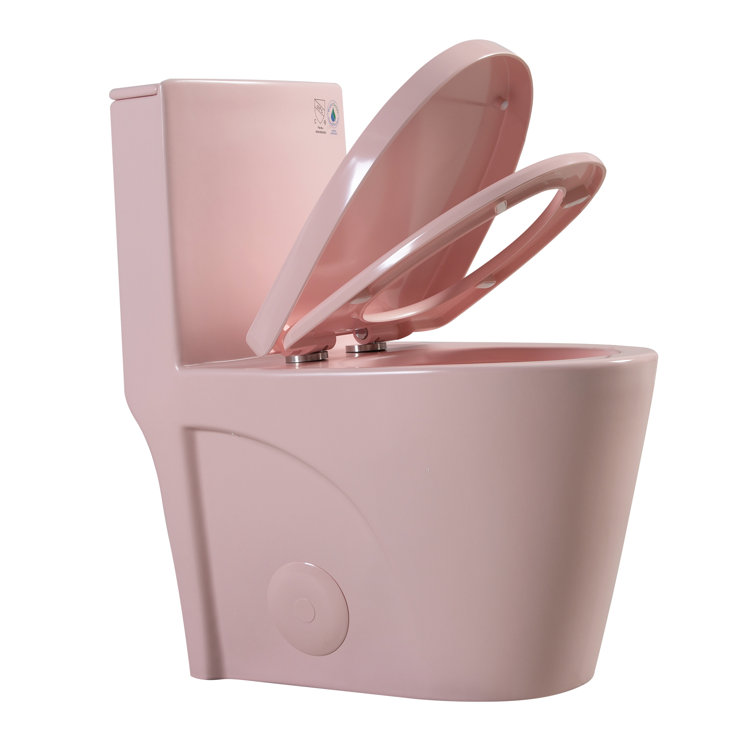 Matte Pink Elongated Dual Flush One-Piece Toilet