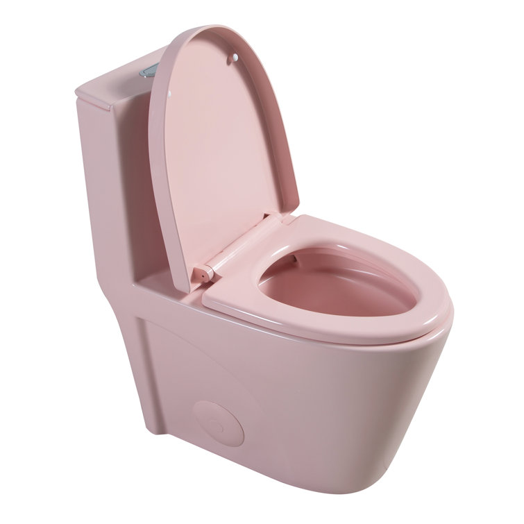 Matte Pink Elongated Dual Flush One-Piece Toilet
