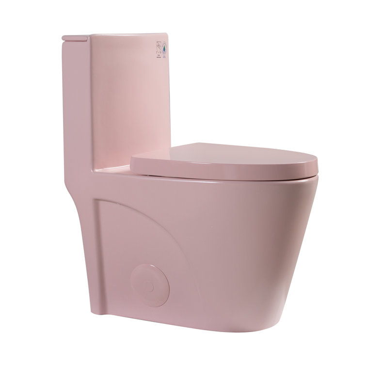 Matte Pink Elongated Dual Flush One-Piece Toilet