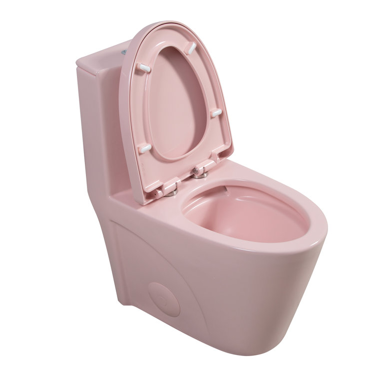 Matte Pink Elongated Dual Flush One-Piece Toilet