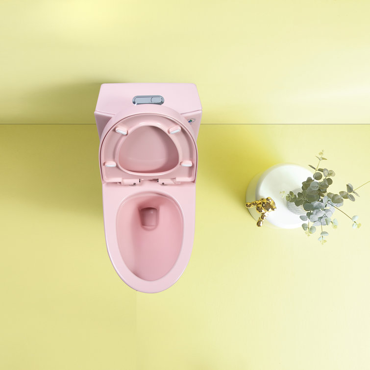 Matte Pink Elongated Dual Flush One-Piece Toilet