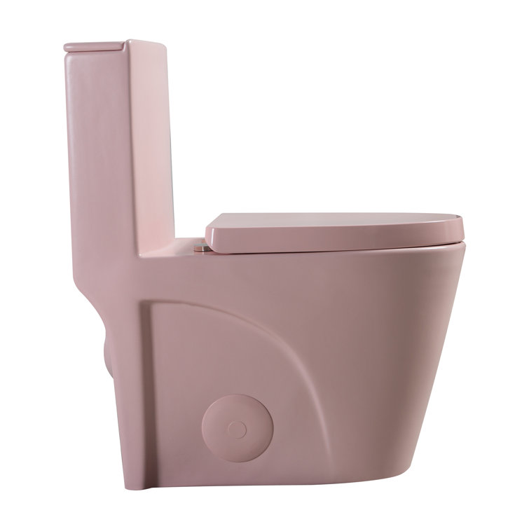 Matte Pink Elongated Dual Flush One-Piece Toilet