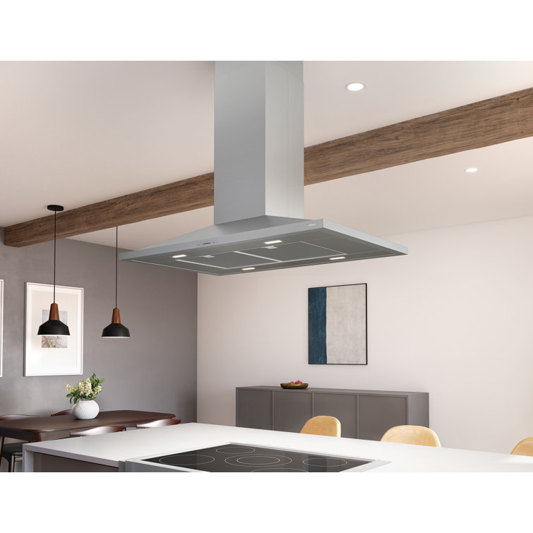Anzio 36'' Stainless Steel Convertible Island Range Hood with LED Light