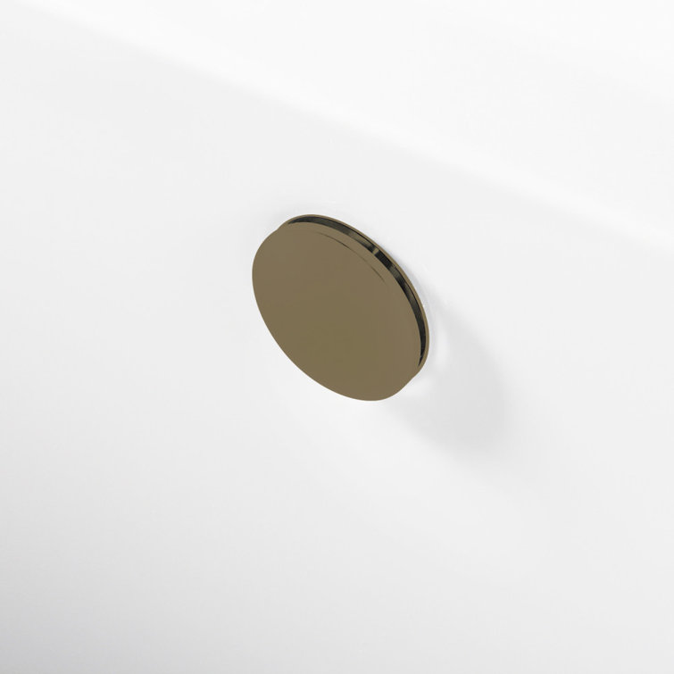 Glossy White Acrylic Rectangular Freestanding Tub with Antique Brass Drain