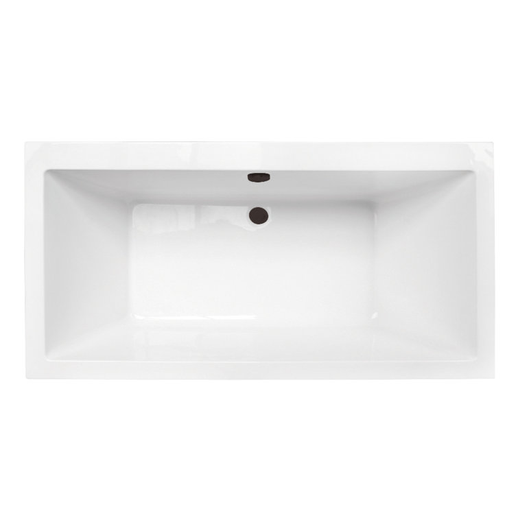 66-Inch Glossy White Acrylic Freestanding Tub with Oil Rubbed Bronze Drain