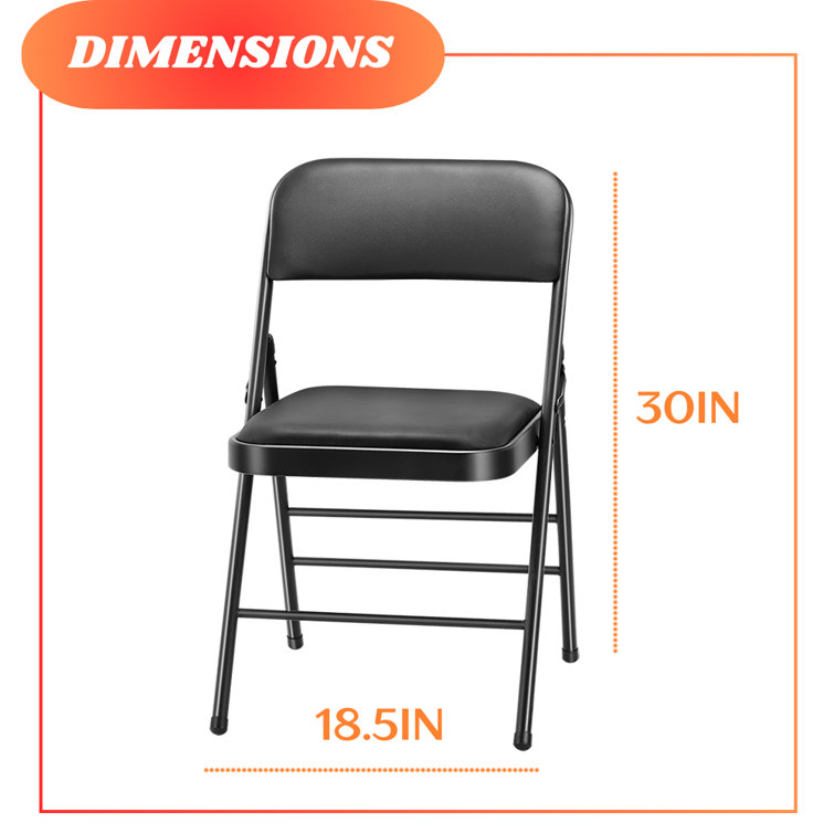 White Fabric Padded Armless Stackable Metal Chairs, Set of 2