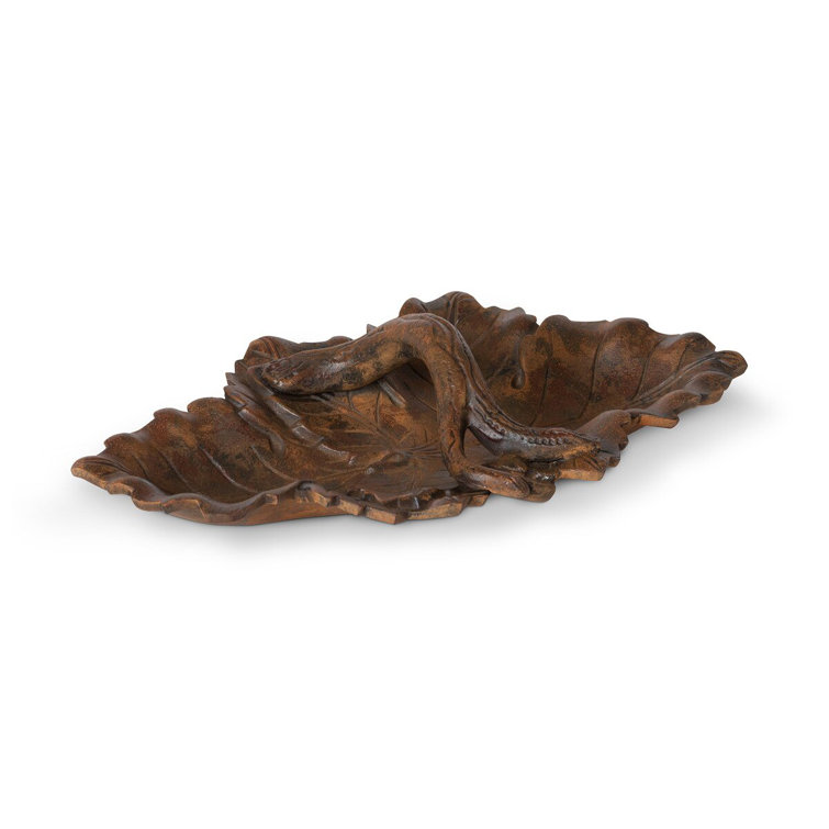 Rustic Cast Aluminum Grape Leaf Basket