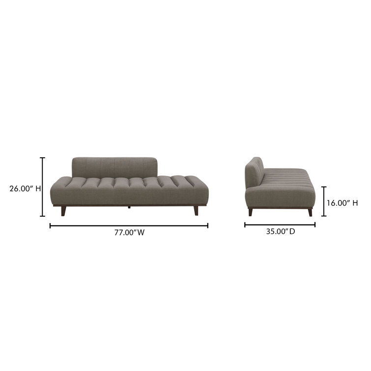 Taupe Upholstered Daybed with Solid Wood Frame
