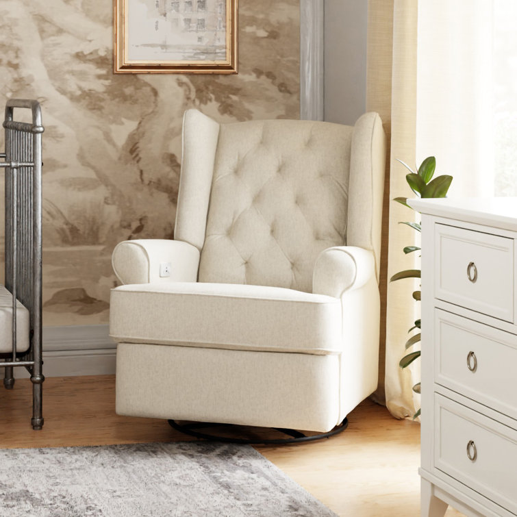 Harbour 32" Cream Eco-Weave Power Swivel Recliner Chair