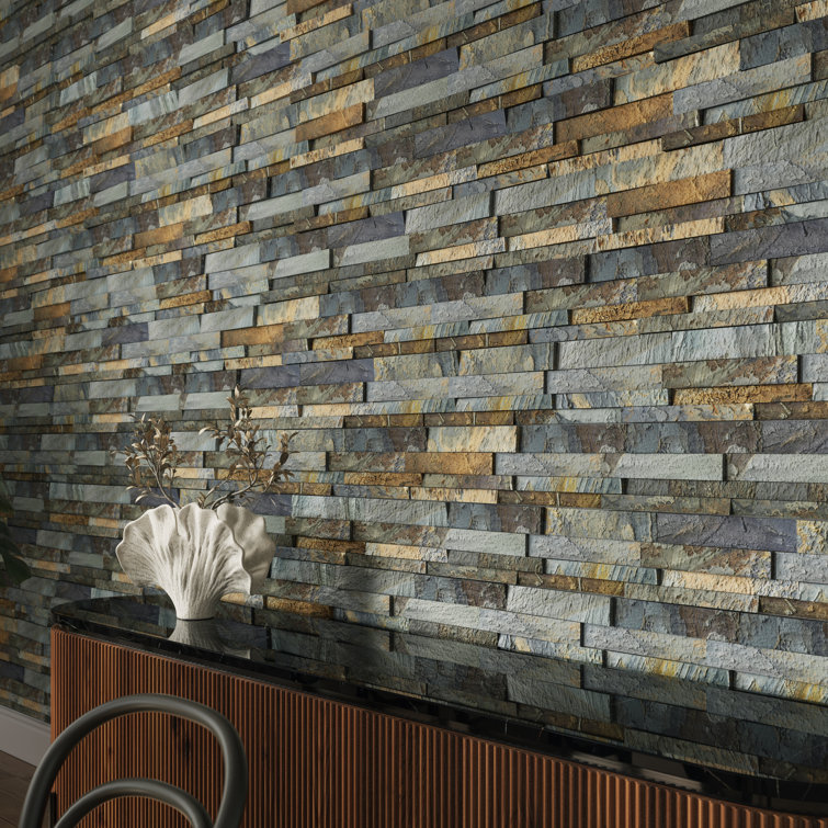 Sunset Multicolor Slate 6x12 Textured Wall Tile