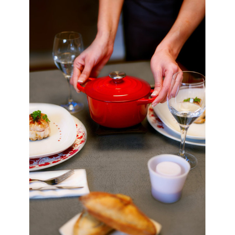 Cherise Enameled Cast Iron Mini Cocotte, 0.3L with Lid