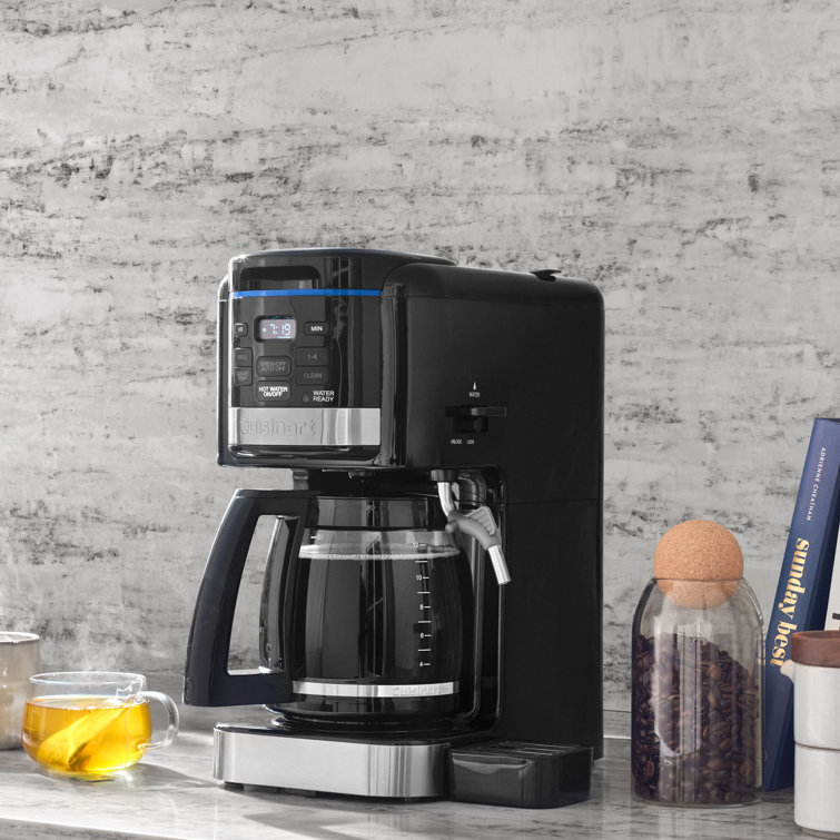Black Programmable Drip Coffee Machine with Grinder and Water Filter