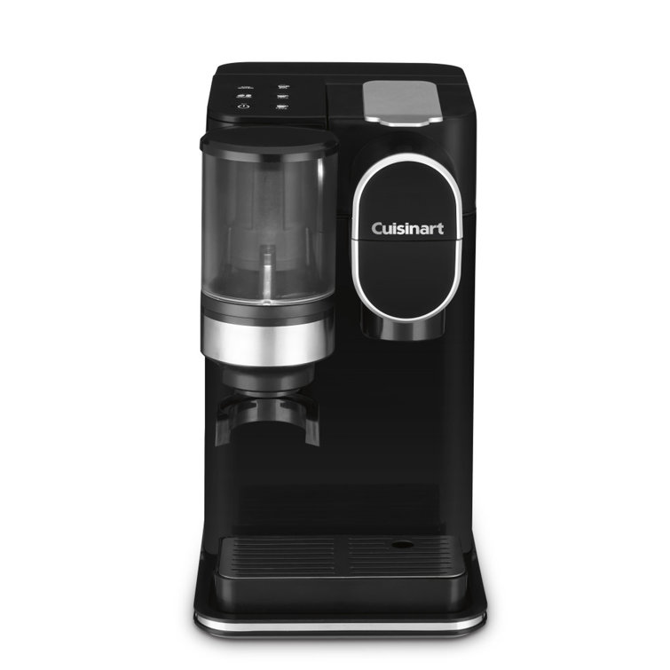 Sleek Black Single-Serve Grind & Brew Coffeemaker with Conical Burr Grinder