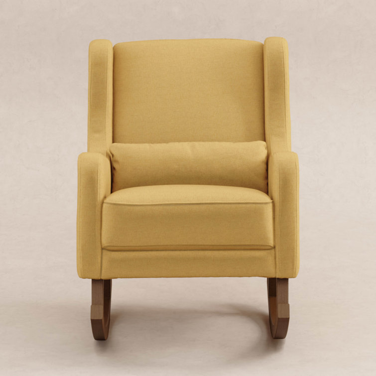 Mid-Century Dijon Eco-Twill Rocking Chair with Dark Legs