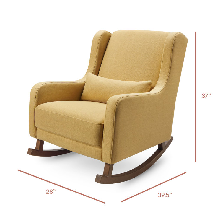 Mid-Century Dijon Eco-Twill Rocking Chair with Dark Legs