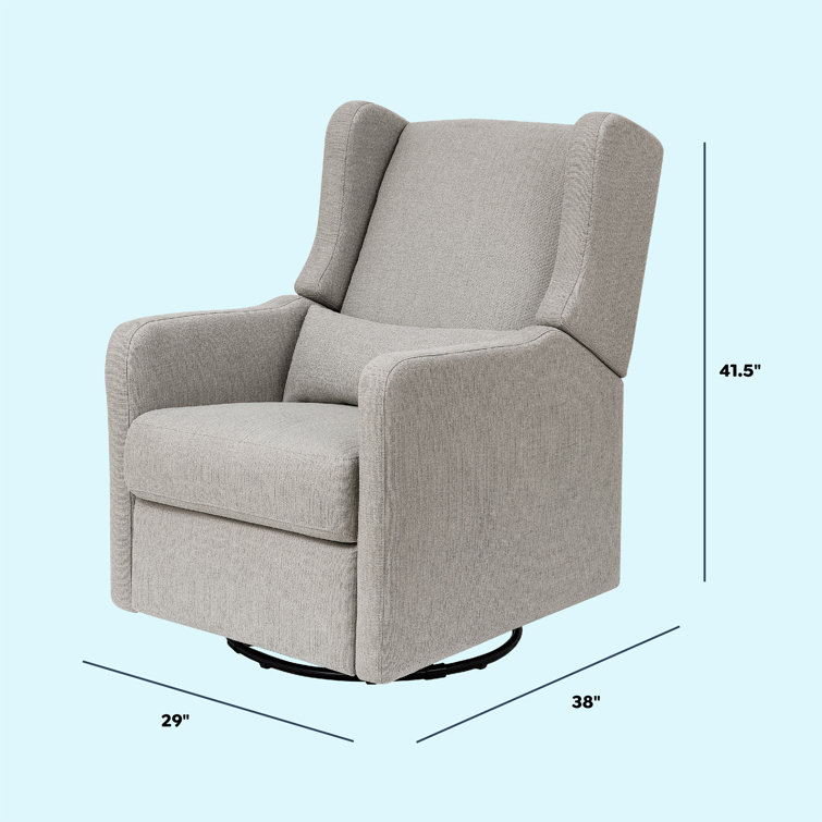 Arlo Performance Grey Linen Wood Swivel Recliner