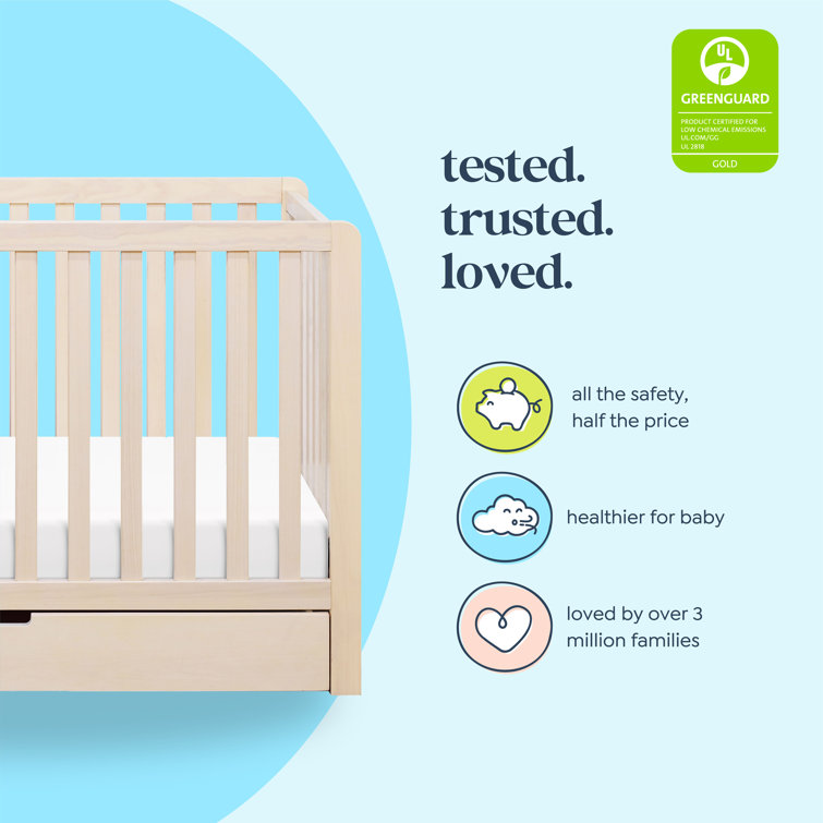 Washed Natural Pine 4-in-1 Convertible Crib with Storage