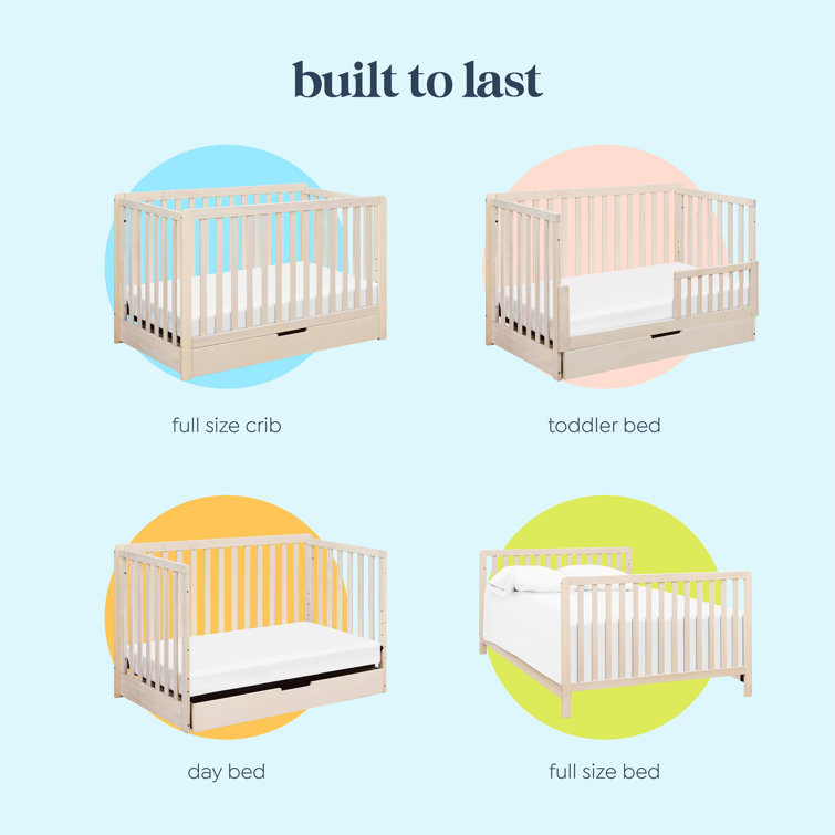 Washed Natural Pine 4-in-1 Convertible Crib with Storage