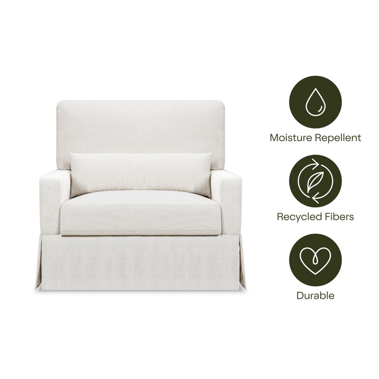 Fog Chatham Stripe Eco-Weave Pillowback Swivel Glider Chair