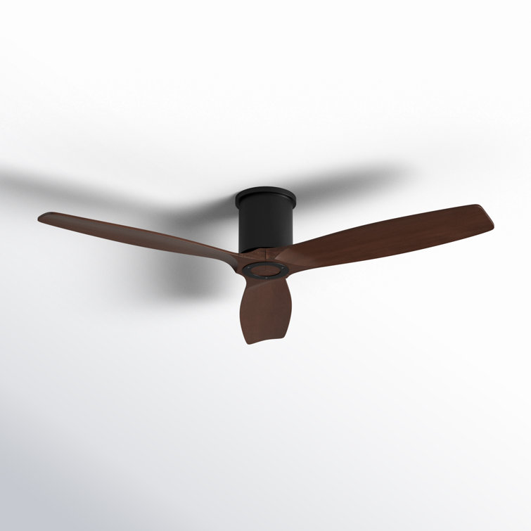 52'' Midnight Black and Dark Walnut Ceiling Fan with LED Light