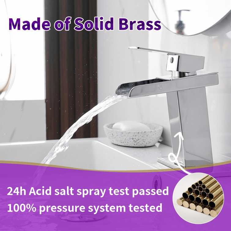 Polished Chrome Waterfall Single-Handle 6.61" Bathroom Faucet